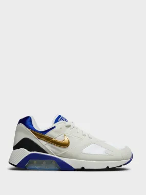 Air 180 Sneakers in Summit White and Metallic Gold