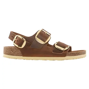 Birkenstock Ladies Back Strap Sandals - Milano Big Buckle - Cognac