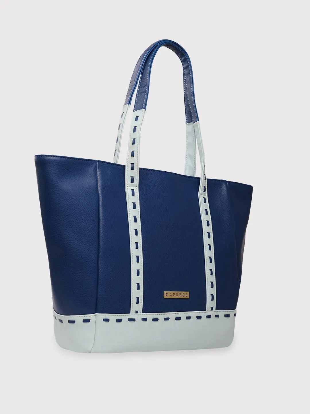 Caprese Lucca Tote Medium Solid Women'S Office Handbag Navy