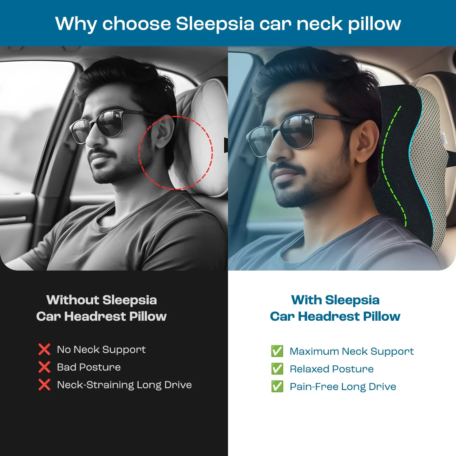 Car Neck Rest Memory Foam Pillow