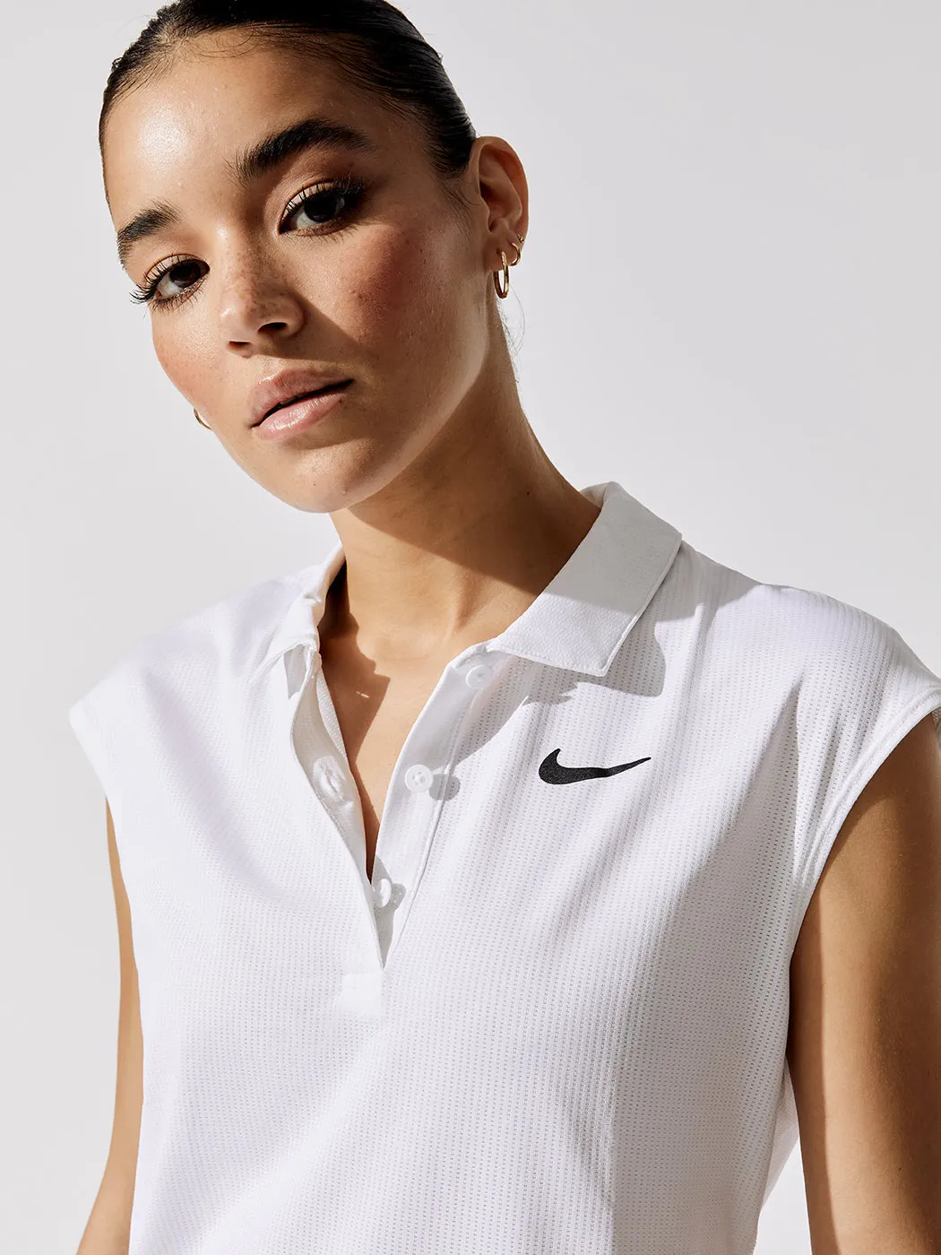 Court Dri-fit Victory Polo Top - White-Black